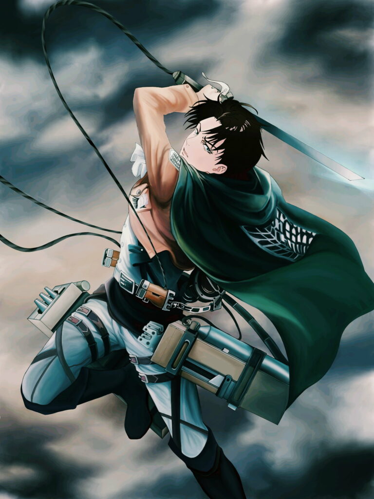 Defender's Resolve: Levi Ackerman and Armin in Attack on Titans - Captivating HD Phone Wallpaper