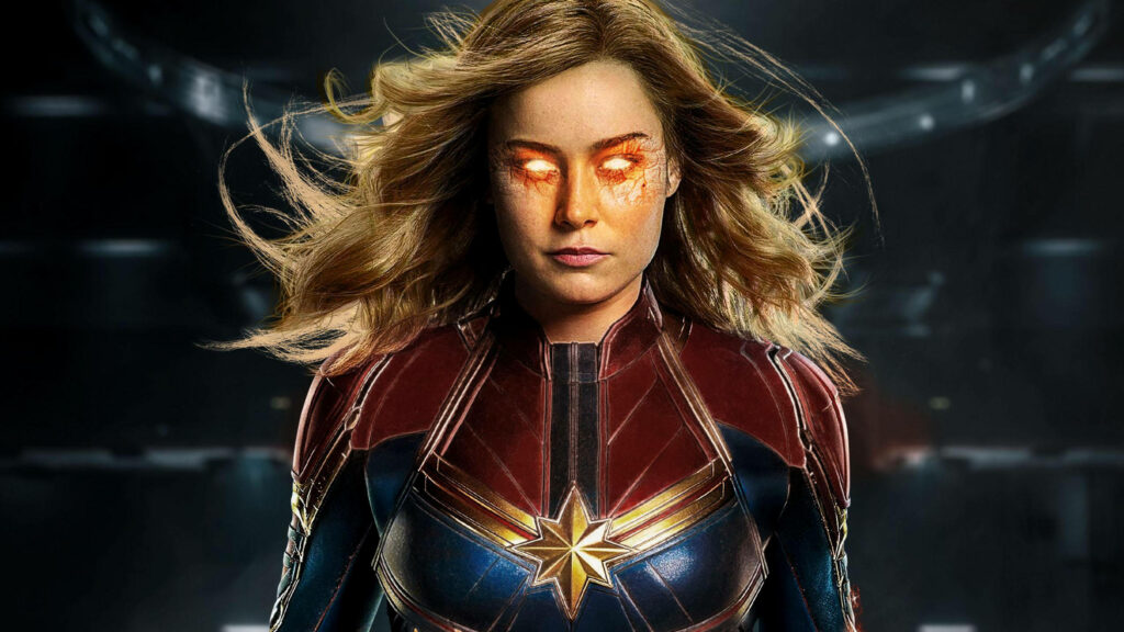 Tech-Savvy Captain Marvel: Mastering High-Tech Solutions in Her Superhero Missions Wallpaper