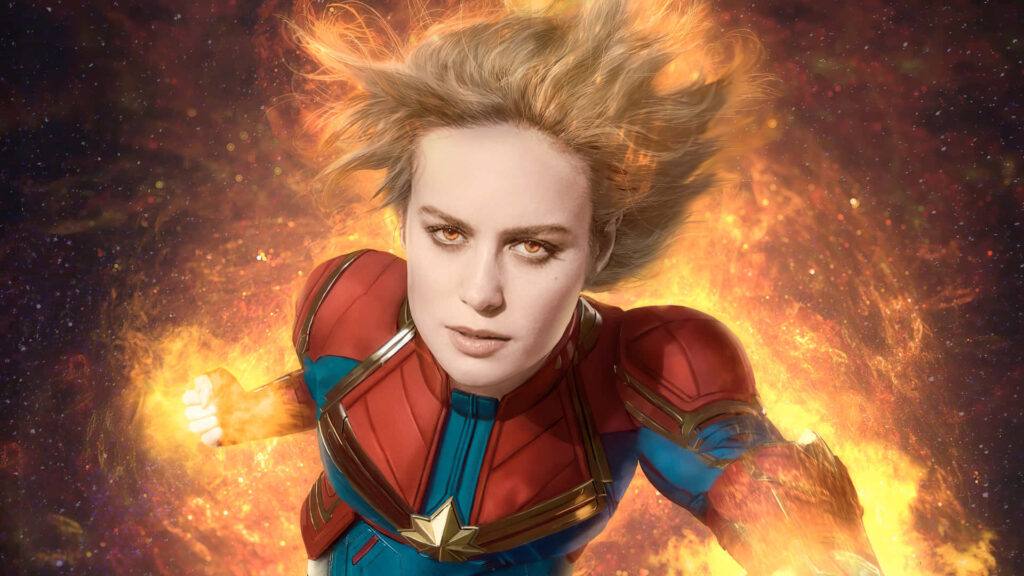 Captain Marvel: Empowered for Cosmic Defense - Conquer the Universe with Carol Danvers Wallpaper