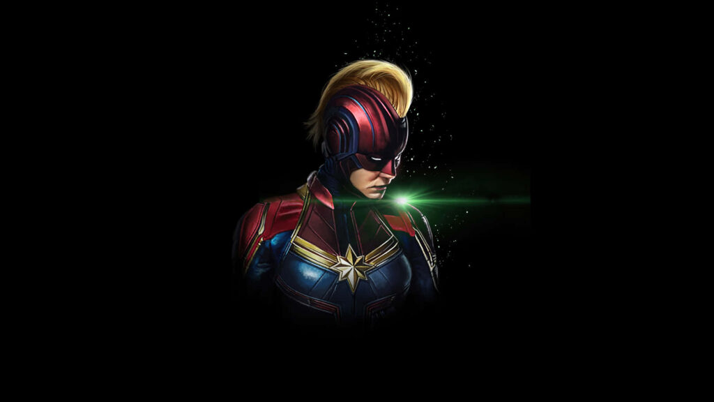 Mighty Captain Marvel: Embodying Valor and Power in Iconic Armor Wallpaper