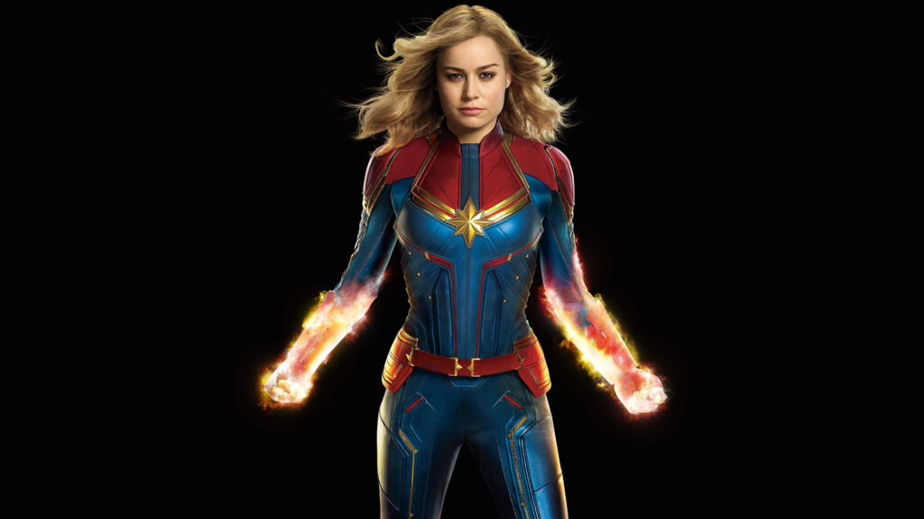 The Cosmic Odyssey: Captain Marvel Launches an Extraterrestrial Adventure Wallpaper