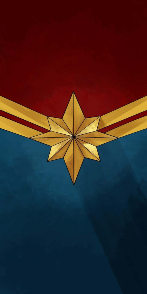 Captain Marvel's Legendary Attire within a Minimalistic Backdrop Wallpaper
