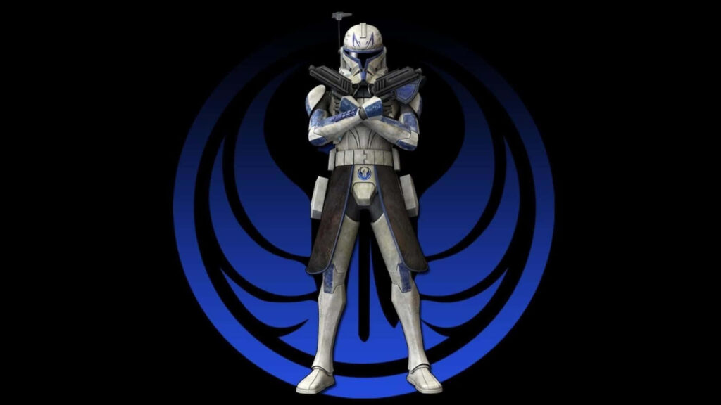 Bold Captain Rex Wallpaper: Star Wars Clone Wars Art with Galactic Insignia