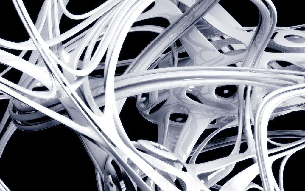 3D Abstract Swirls Wallpaper: Captivating Dark Background Design