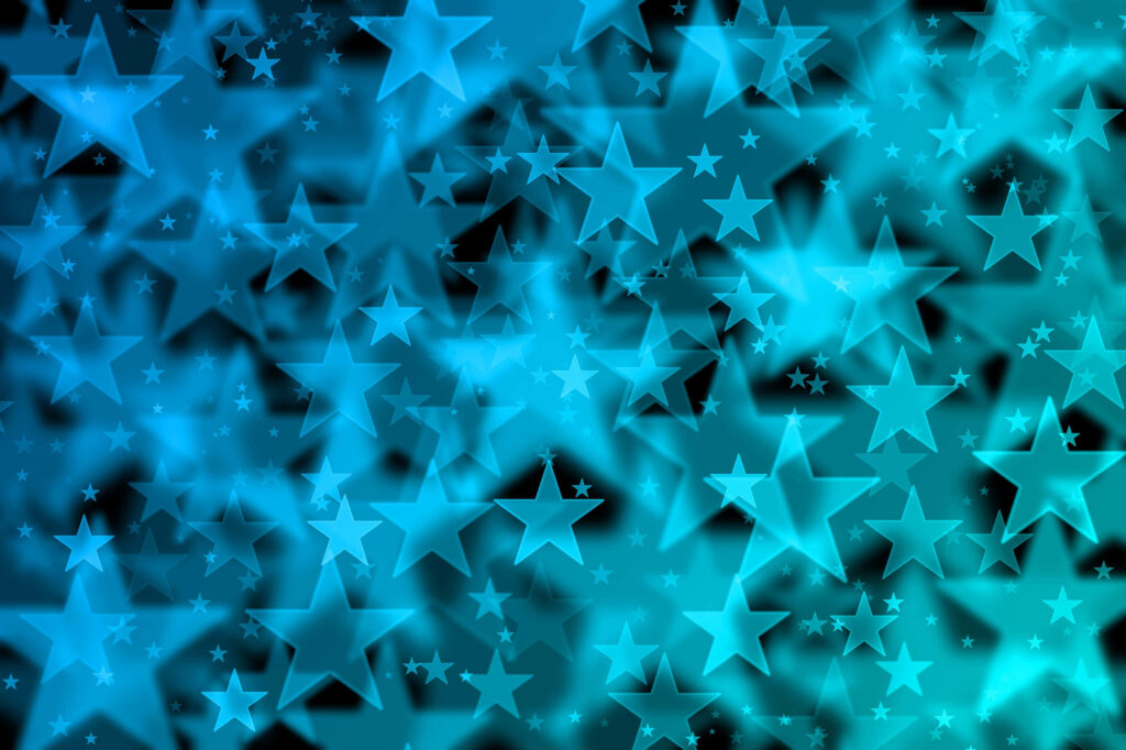 Celestial 3D Stars Wallpaper in Shades of Blue - Dynamic Galaxy Background