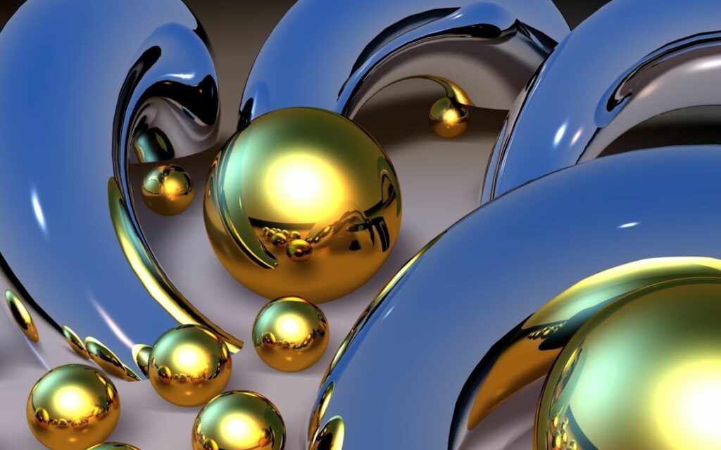 Captivating 3D Metallic Sphere Wallpaper - High-Resolution Background