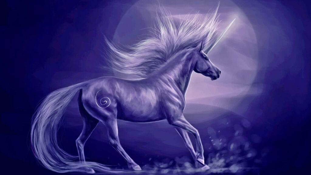 Enchanting 3D Wallpaper: Unicorn in Dreamy Ethereal Landscape