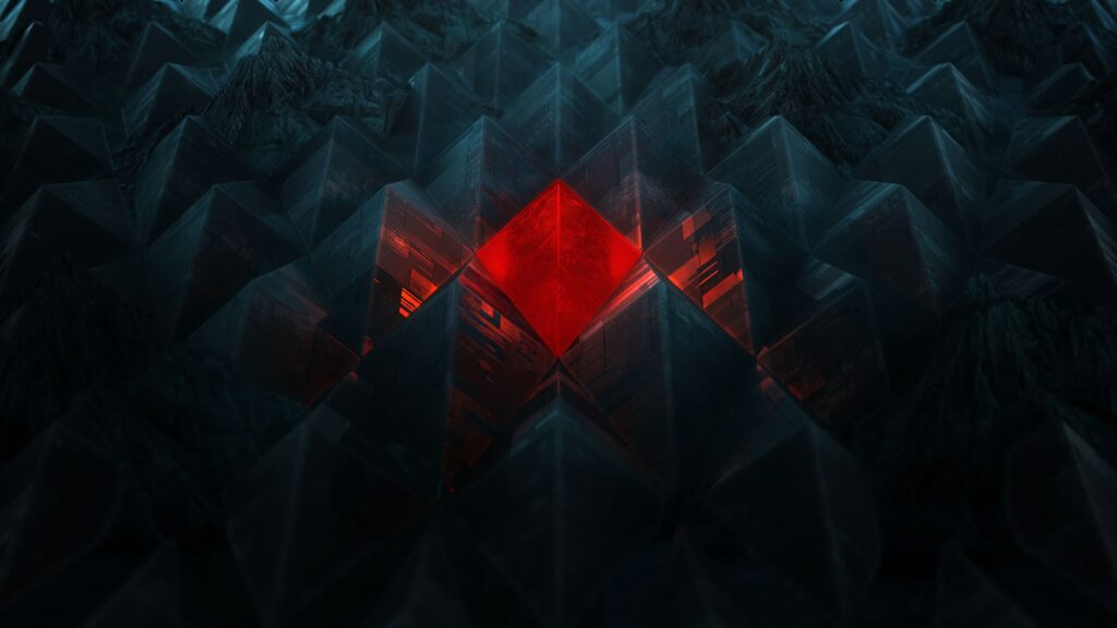Stunning 3D Red and Dark Geometric Wallpaper - High-Resolution Background