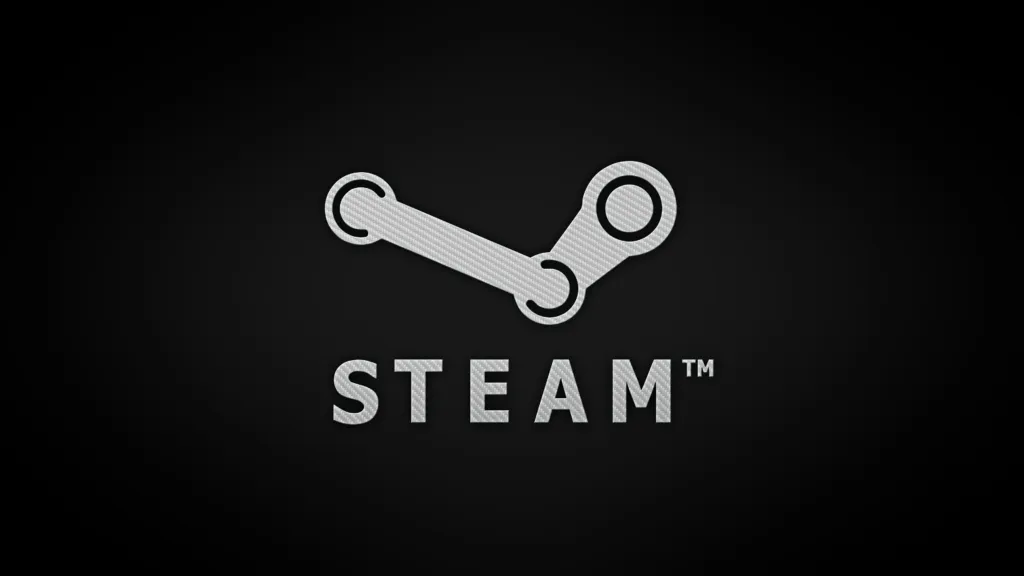 Sleek Steam Logo Wallpaper with Carbon Fiber Background - Gaming Platform