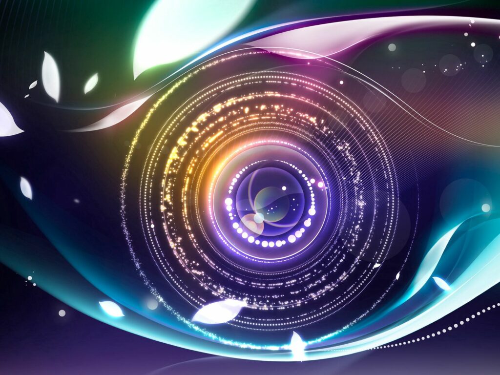 Vibrant Abstract Lens Wallpaper: Ethereal Sparkling Design