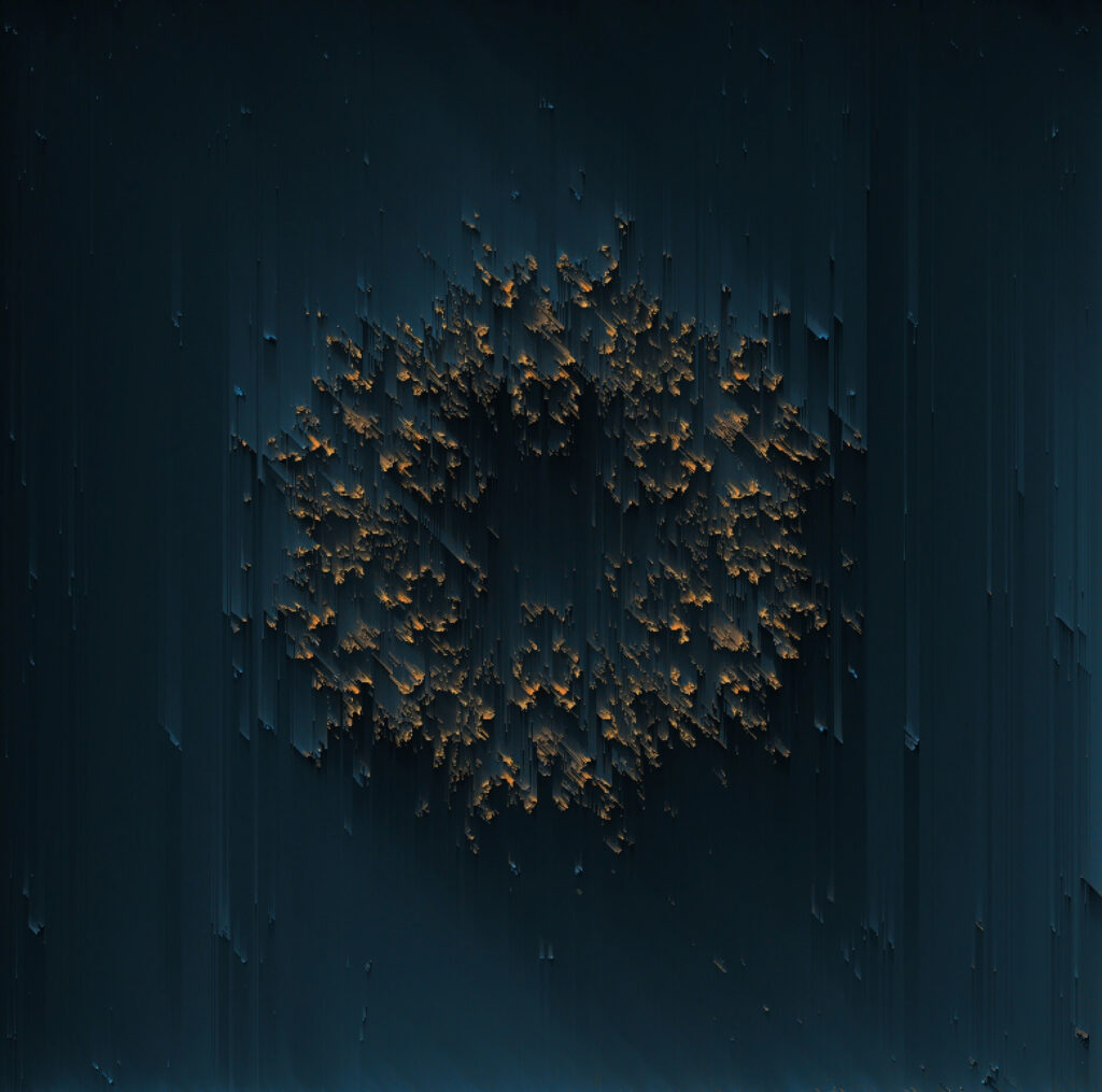Dynamic Dark Blue Abstract Wallpaper with 3D Circular Design