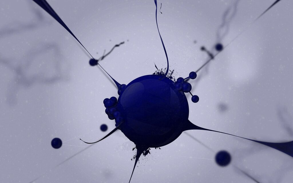 Dynamic Abstract Wallpaper: Dark Blue Sphere & Energetic Lines