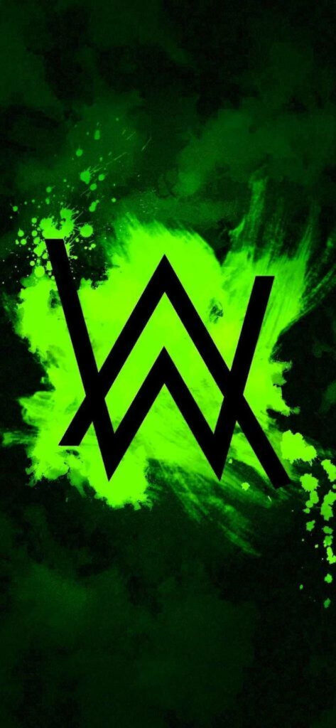 Enchanting Alan Walker Emblem Captivatingly Embossed on Verdant Canvas Wallpaper