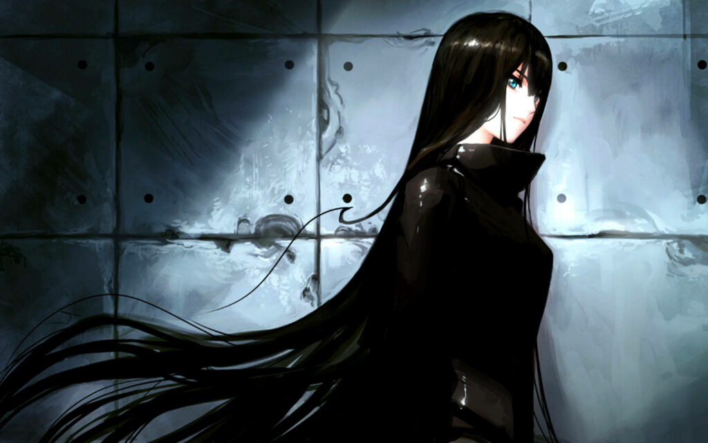 Striking Anime Goth Girl Wallpaper – Perfect PFP Choice