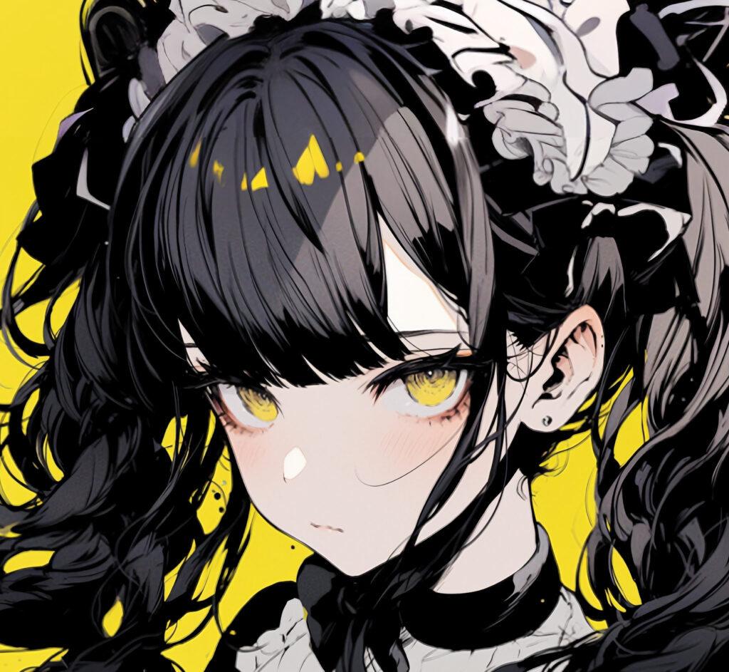 Captivating Anime Maid Wallpaper with Bright Eyes & Wavy Hair