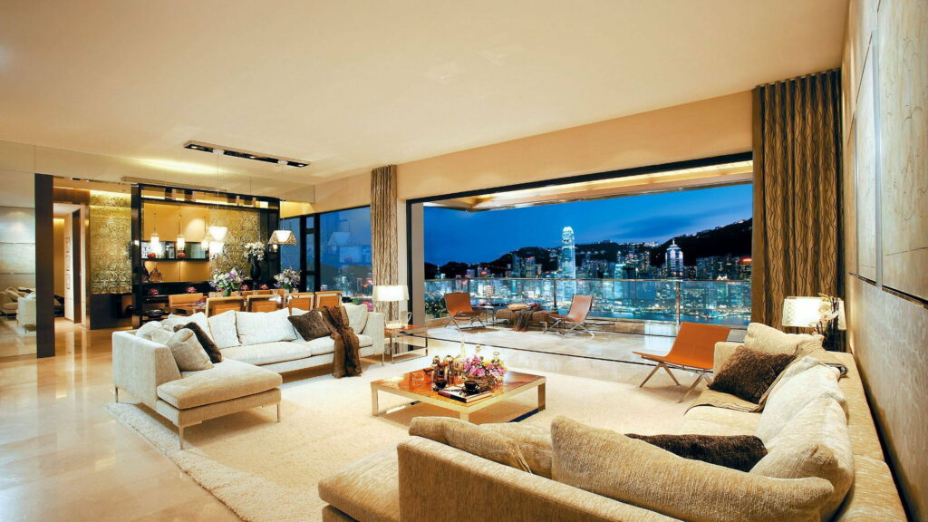 Urban Oasis: A Captivating blend of Contemporary Architecture and Skyscrapers Wallpaper