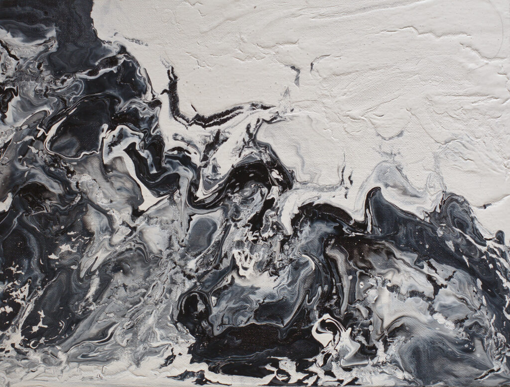 Captivating Black & White Fluid Art Wallpaper: Dynamic Abstract Background