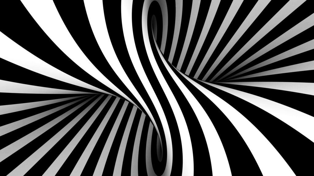 Dynamic Black & White Optical Illusion Wallpaper Background