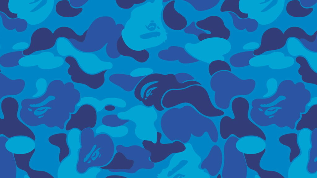 Blue Bape Camo: A Vibrant HD Wallpaper Background