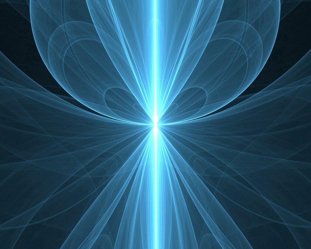 Symmetrical Blue & Black Abstract Wallpaper | Captivating Background
