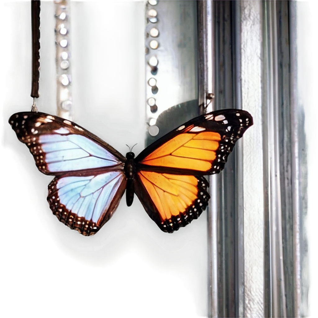 Stunning Blue & Orange Butterfly in Glass Display - Wallpaper Background