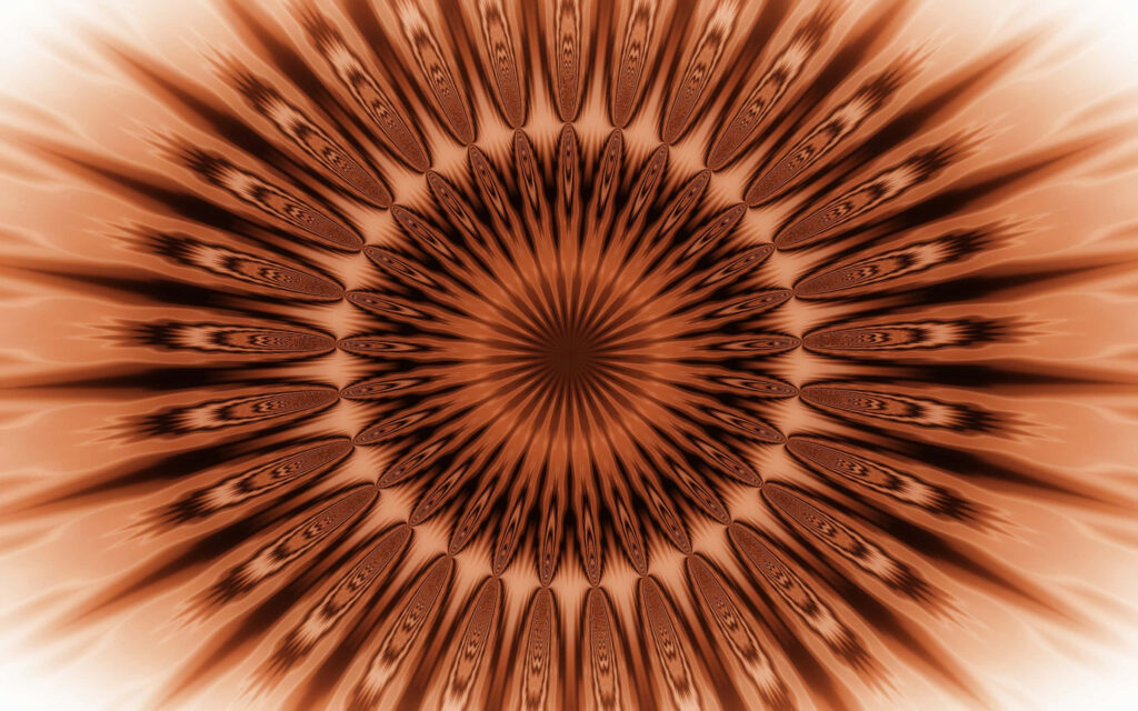 Mesmerizing Brown Abstract Wallpaper with Symmetrical Depth Design
