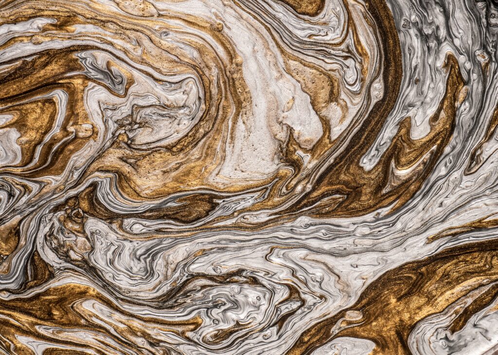 Dynamic Brown & Gray Wavy Marble Wallpaper | Captivating Background