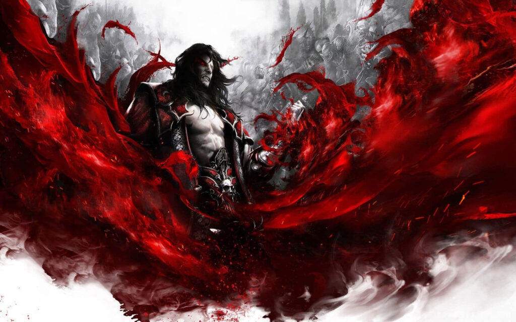 Intense Castlevania Wallpaper: Dark Adventure & Mystery in Red & Black