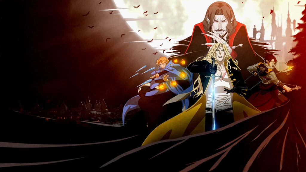 Captivating Castlevania Wallpaper: Iconic Characters & Eerie Castle Backdrop