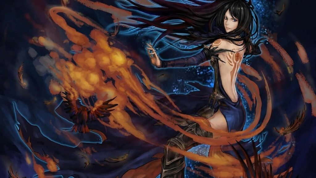 Dark & Mysterious Castlevania Wallpaper with Fiery Elements