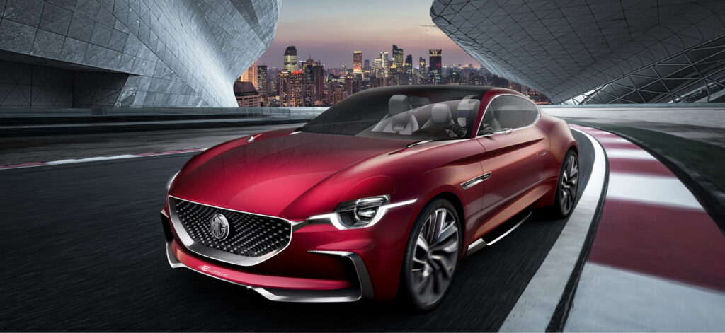Urban Brilliance: Captivating Cityscape with MG E-Motion in Stunning 4K High Res Wallpaper