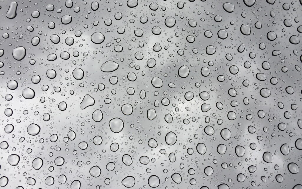 Dewy Patterns: Serene Water Drops Texture on Gray Background - QHD Wallpaper