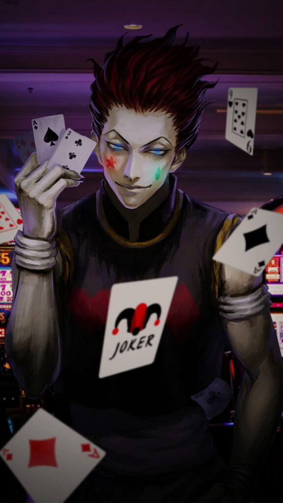 Intense Hisoka: High Definition Anime Phone Wallpaper - Up Close and Personal Background Snapshot