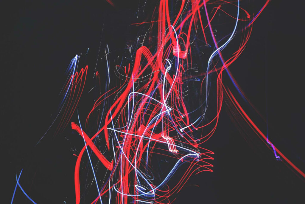 Red Dark Neon Lights Background Wallpaper