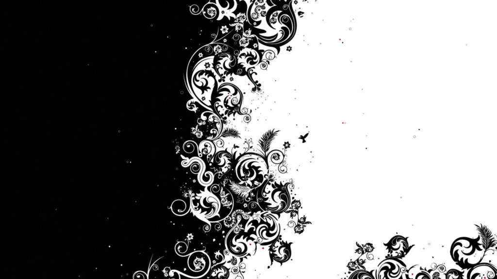 Intricate Fusion: A Mesmerizing Abstract Medley in Monochrome Wallpaper