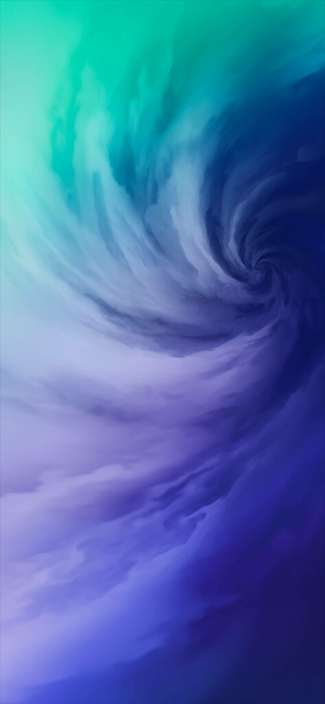 OnePlus 9R: Immersive Blue-Green Vortex Background Wallpaper