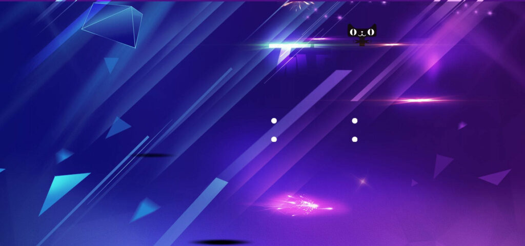 Mystical Cosmos: Vibrant Purple Galaxy with Illuminated Diagonal Beams and Enigmatic Floating Black Cat - Epic YouTube Thumbnail Background Wallpaper
