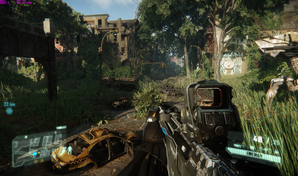Immersive Sci-Fi Wallpaper from Crysis 3: Futuristic Urban Environment in Post-Apocalyptic Setting