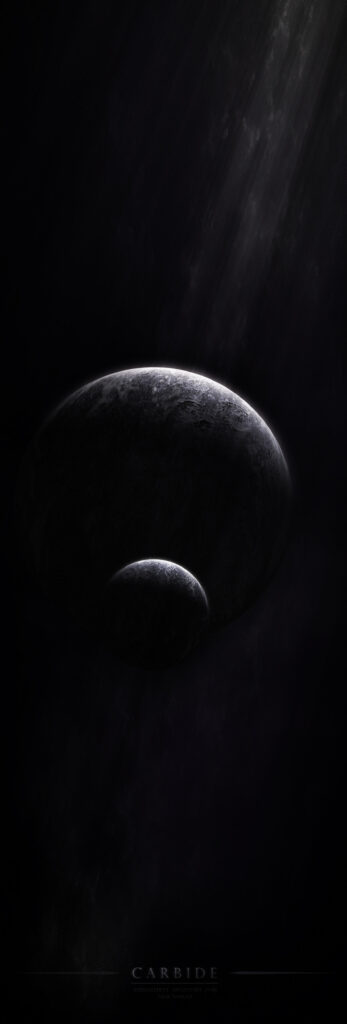 Captivating Dark Space Wallpaper with Ethereal Light & Shadowed Planets