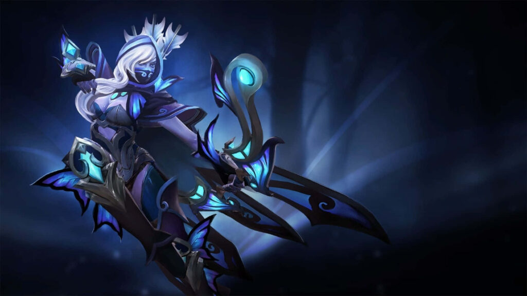 Dota 2's Drow Ranger Embracing Winged Bolt Set: An Striking HD Game Background Wallpaper