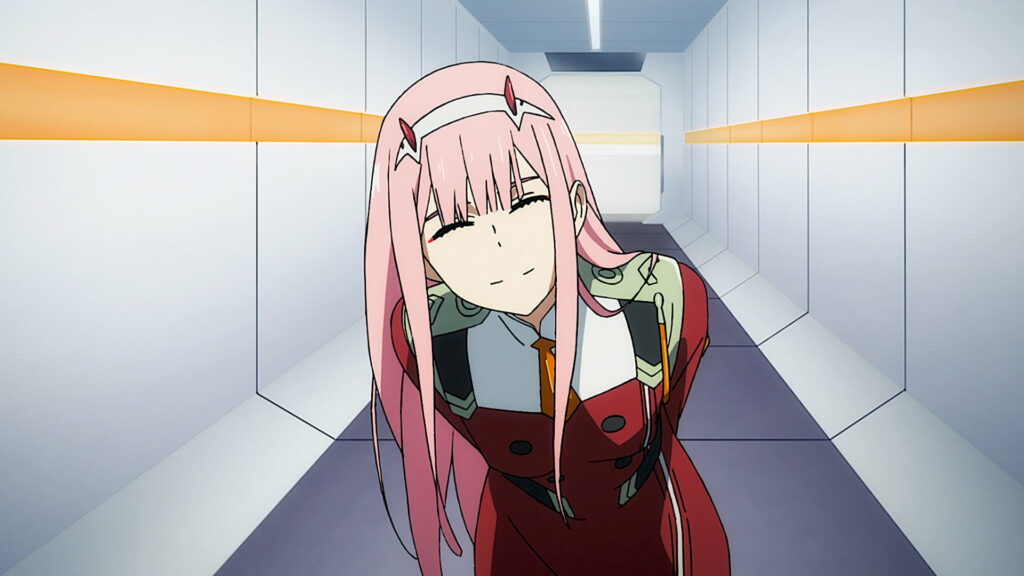 Darling In The FranXX: Zero Two Enchanting Transformation – A Captivating Anime Wallpaper