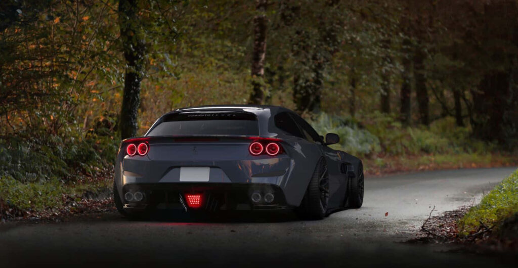 The Exquisite Elegance of the Ferrari GTC4Lusso in Motion Wallpaper