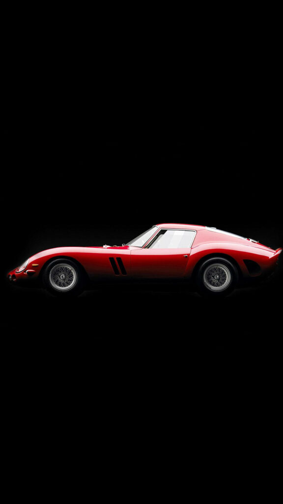 Luxurious Elegance: Captivating Side View of Ferrari 250 GTO Against a Sleek Black Backdrop Wallpaper