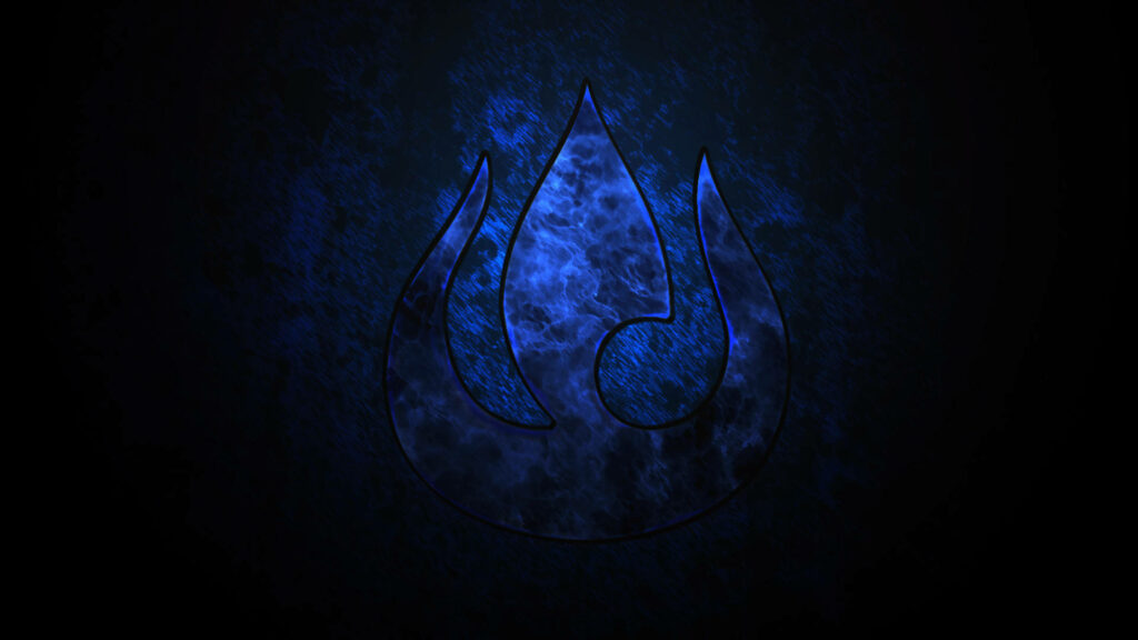 Avatar Fire Nation Emblem Wallpaper in Blue Hue - Mystical Background