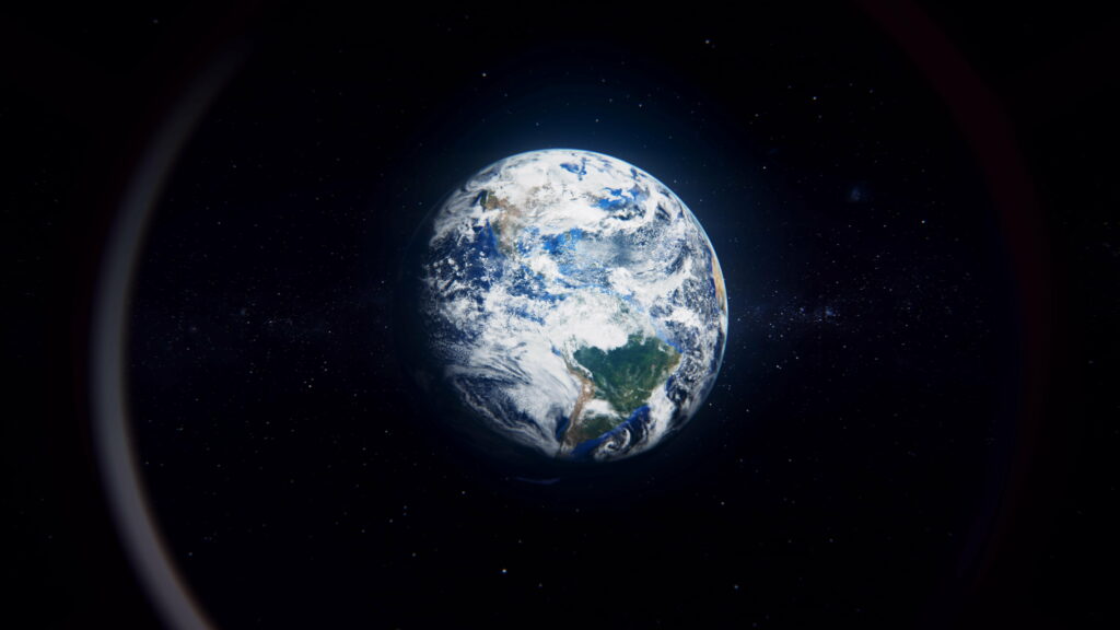 Dazzling Cosmic Canvas: Captivating HD Wallpaper of Earth in the Vast Beauty of Space