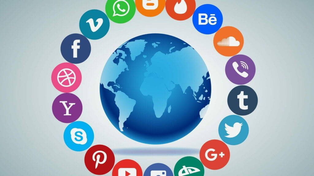Immersive Social Media Experience: HD Wallpaper featuring Iconic Logos