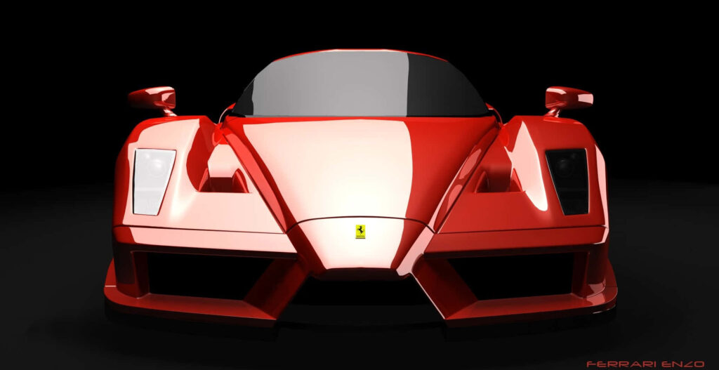 Exquisite Elegance: Captivating the Essence of a Red Ferrari Enzo in High-Definition Wallpaper