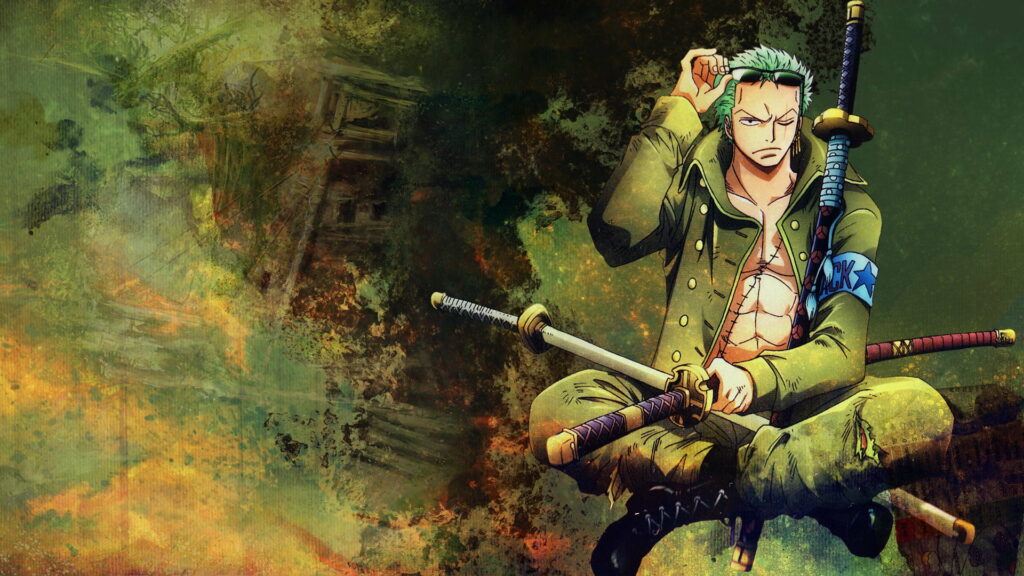 Roronoa Zoro from One Piece: Epic Anime Warrior in Stunning HD Wallpaper