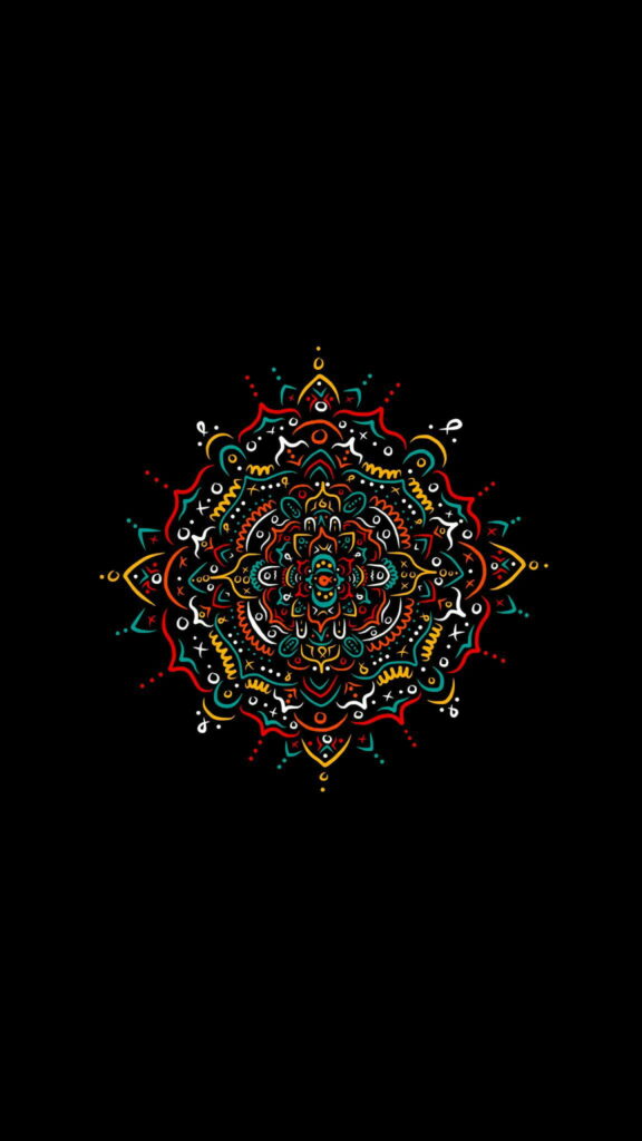 Infinite Vortex: Mesmerizing Aesthetic Amoled Pattern in a Kaleidoscope of Colors - HD Phone Wallpaper Background