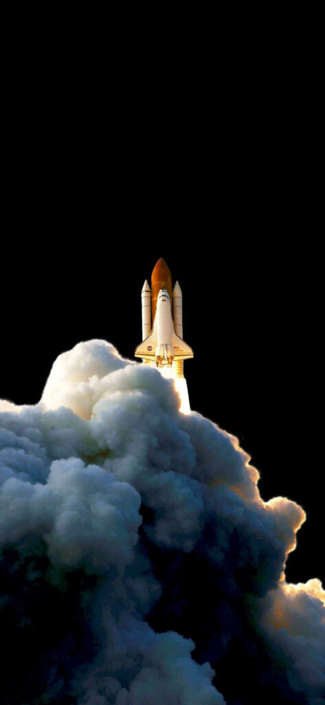 Up, Up, and Away! A Stunning Space Rocket Soaring through Majestic Clouds - Iphone Xs Max Oled Background Delight Wallpaper